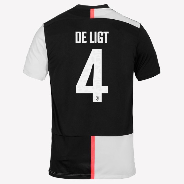 Camiseta Juventus NO.4 De Ligt 1ª 2019-2020 Blanco Negro